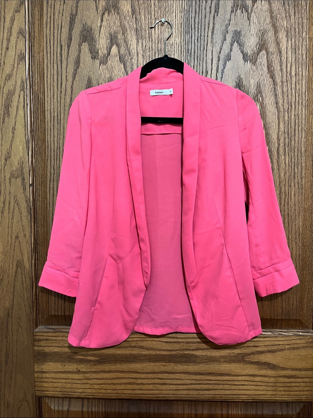 Women’s Pink Open-Front Blazer Jacket